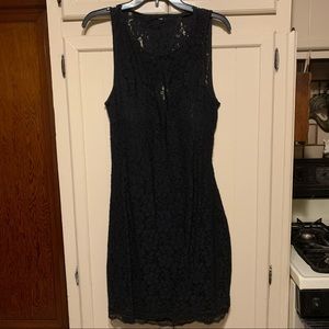 Black lace dress with open back and bra cups built in!